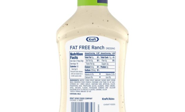 Kraft - classic ranch nutrition facts per serving